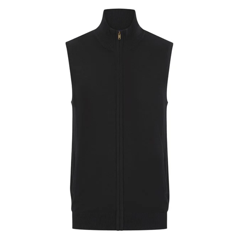 Henbury Sleeveless zip-through jumper