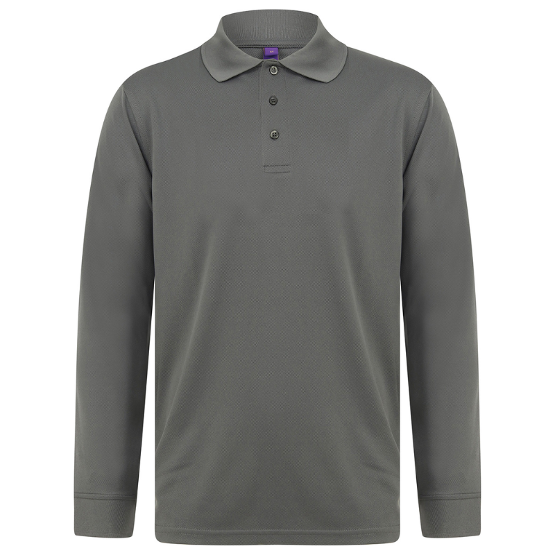 Henbury Long sleeve Coolplus® polo shirt 1 Henbury Long sleeve Coolplus® polo shirt