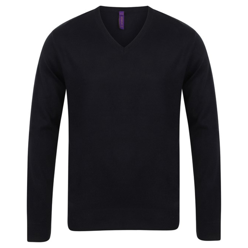 Henbury 12 gauge v-neck jumper 1 Henbury 12 gauge v-neck jumper