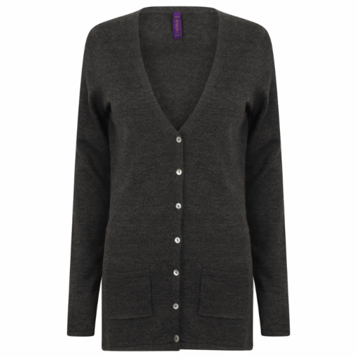 Henbury Women's v-button cardigan