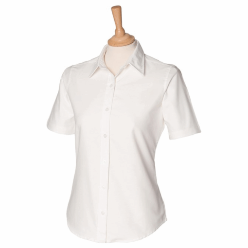 Henbury Women's short sleeve classic Oxford shirt
