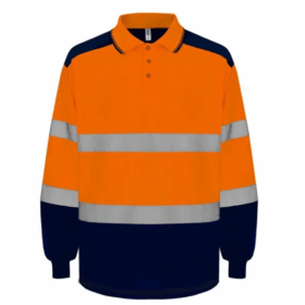 Yoko Hi-vis two-tone long sleeve polo