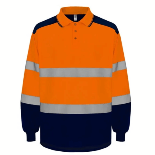 Yoko Hi-vis two-tone long sleeve polo