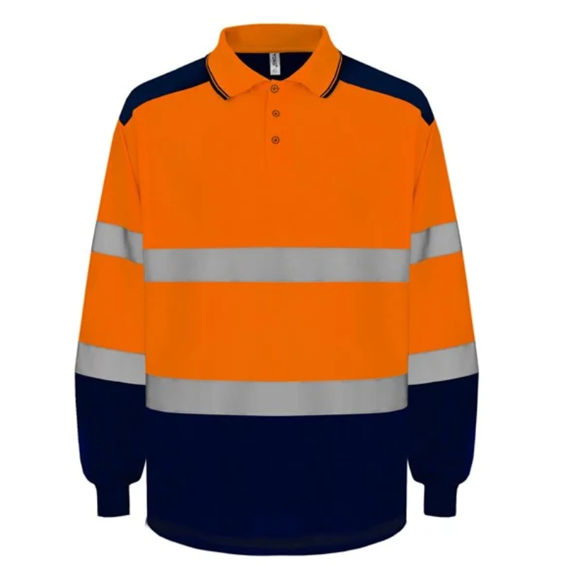 Yoko Hi-vis two-tone long sleeve polo 1 Yoko Hi-vis two-tone long sleeve polo