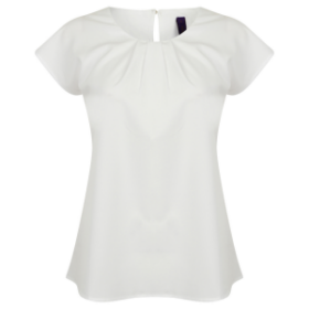 Henbury Women’s pleat front short sleeve blouse