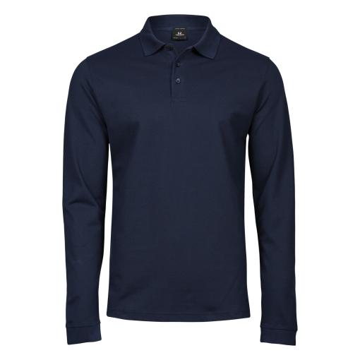 1406 navy - Tee Jays Luxury Stretch Long Sleeve Polo Shirt