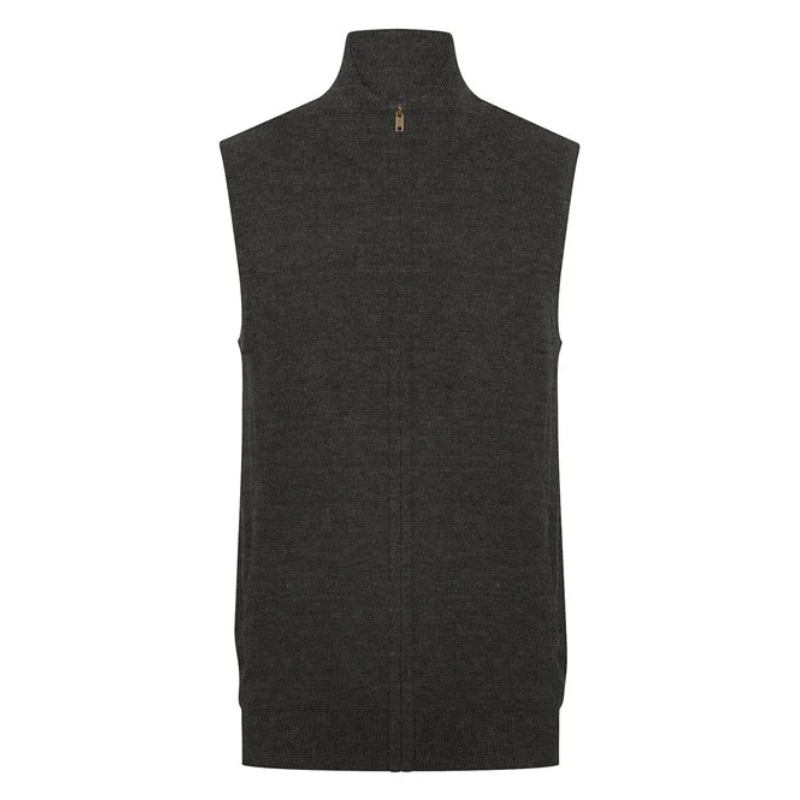 Henbury Sleeveless zip-through jumper