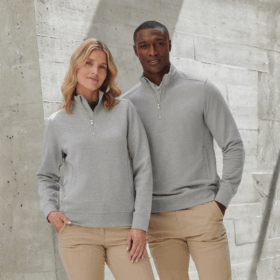 Henbury Unisex sustainable quarter-zip sweatshirt