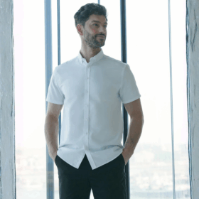 Henbury Modern short sleeve Oxford shirt