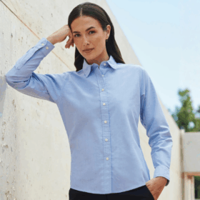 Henbury Women’s classic long sleeve Oxford shirt