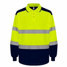 Yoko Hi-vis two-tone long sleeve polo