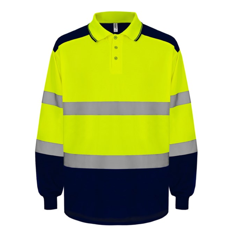 Yoko Hi-vis two-tone long sleeve polo