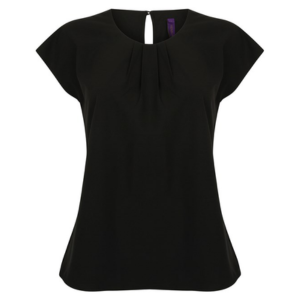 Henbury Women's pleat front short sleeve blouse 2 Henbury Women's pleat front short sleeve blouse