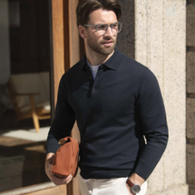 Nimbus Brighton Long Sleeve Knitted Polo