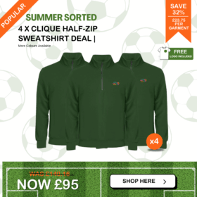 4 x Clique Half-Zip Sweatshirt Deal