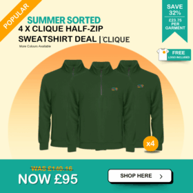 4 x Clique Half-Zip Sweatshirt Deal