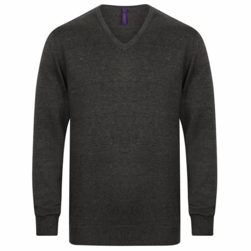 Henbury 12 gauge v-neck jumper 4 Henbury 12 gauge v-neck jumper