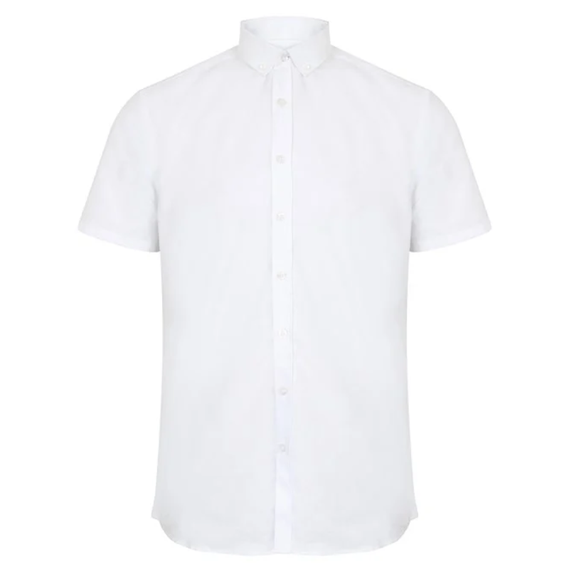 Henbury Modern short sleeve Oxford shirt