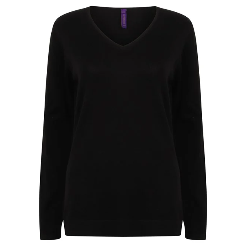 Henbury Women's 12 gauge v-neck jumper