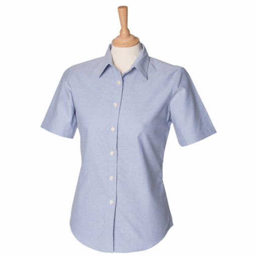 Henbury Women's short sleeve classic Oxford shirt