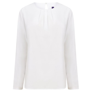 Henbury Women's pleat front long sleeve blouse 3 Henbury Women's pleat front long sleeve blouse