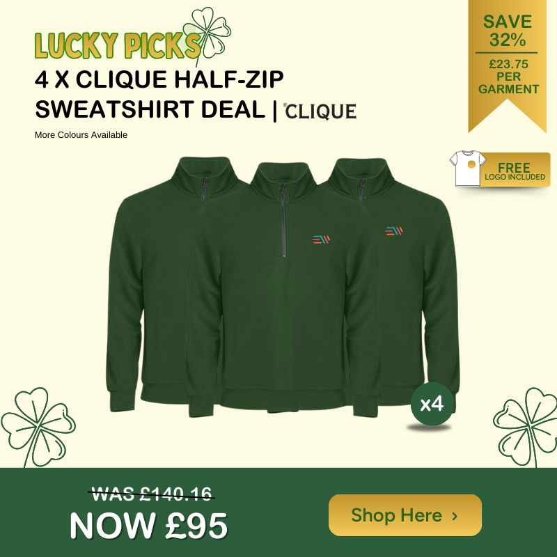 clique half zip sweatshirt deal