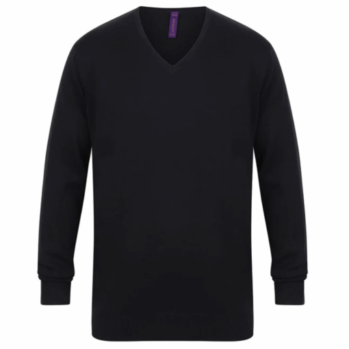 Henbury 12 gauge v-neck jumper 2 Henbury 12 gauge v-neck jumper