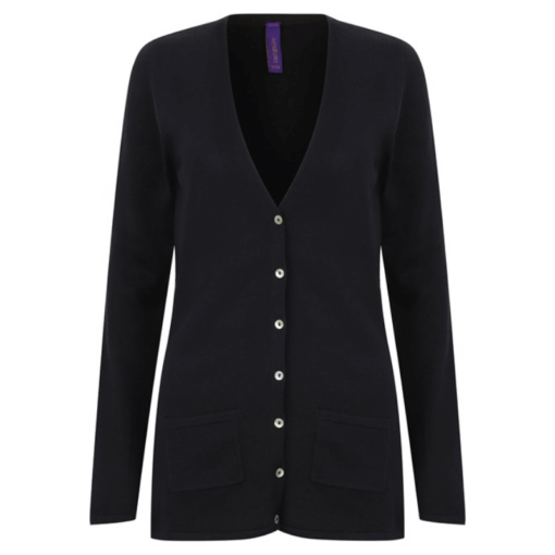 Henbury Women's v-button cardigan 3 Henbury Women's v-button cardigan