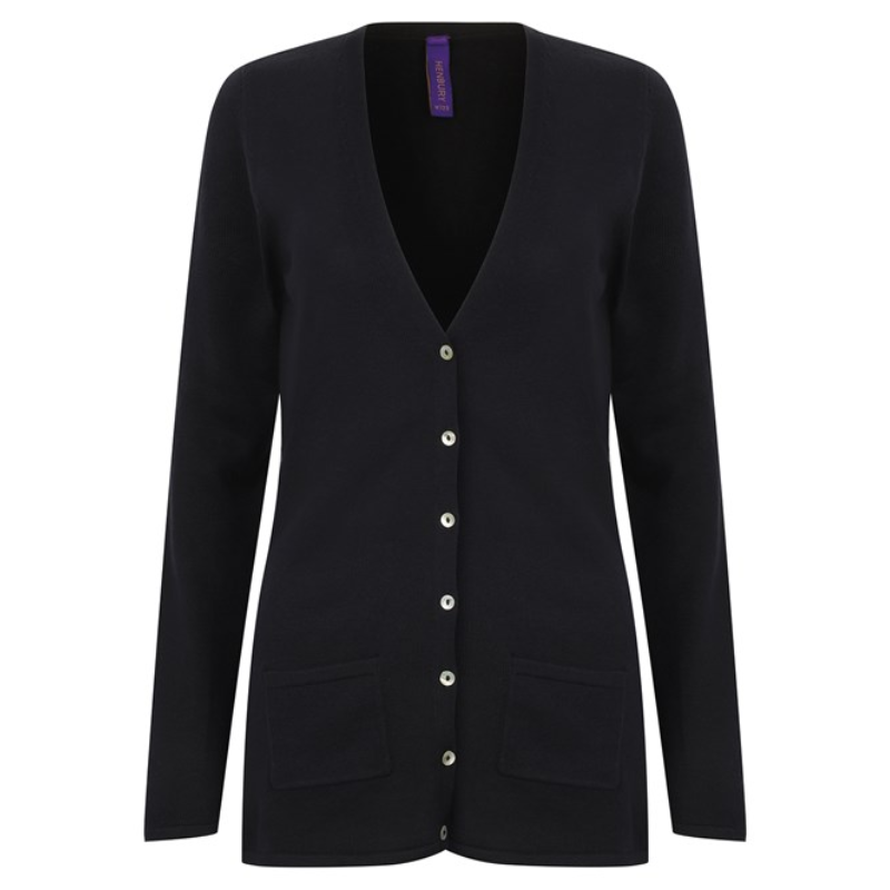 Henbury Women's v-button cardigan