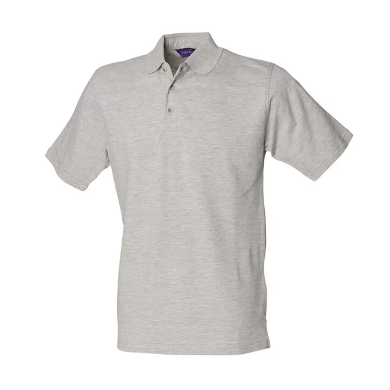 Henbury Classic cotton piqué polo with stand-up collar