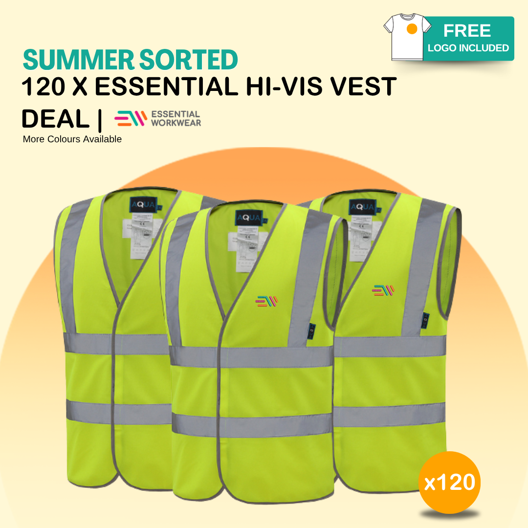 120 x Essential Kapton Hi-Vis Vest Deal 1 120 x Essential Kapton Hi-Vis Vest Deal
