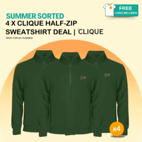 4 x Clique Half-Zip Sweatshirt Deal