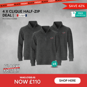 4 x Clique Half-Zip Sweatshirt Deal