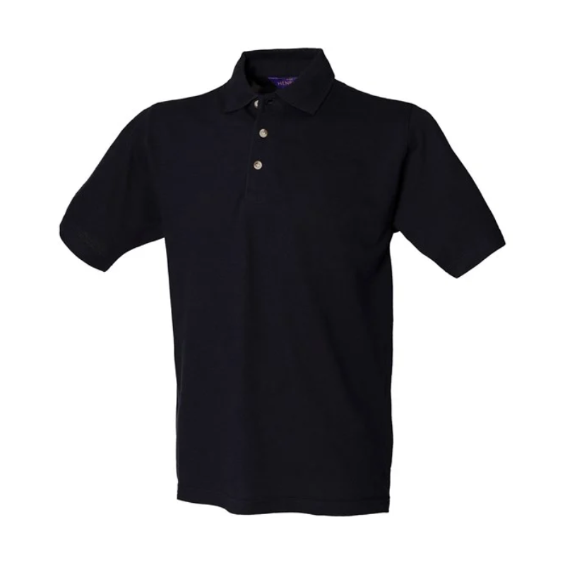 Henbury Classic cotton piqué polo with stand-up collar