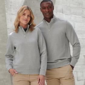 Henbury Unisex Sustainable Quarter-zip Sweatshirt
