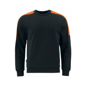 Pro Job Crew Neck Two-Tone Sweatshirt - Black-Orange