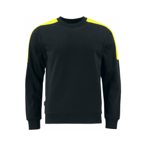 Pro Job Crew Neck Two-Tone Sweatshirt - Black-Yellow