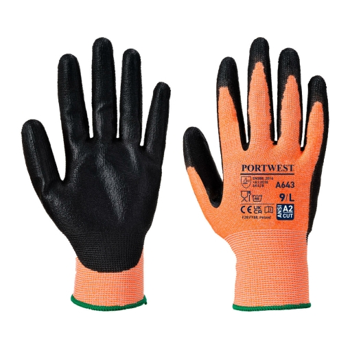 A643AMR - Portwest Amber Cut Nitrile Foam Gloves