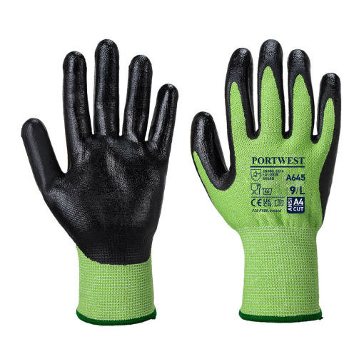 A645E8R - Portwest Green Cut Nitrile Foam Gloves
