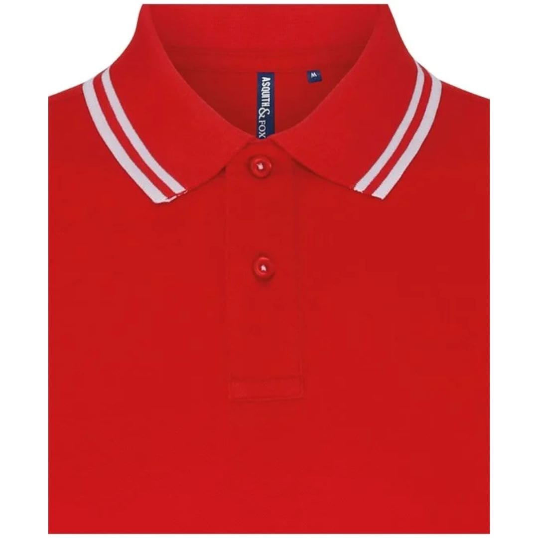 Asquith & Fox Men's Classic Fit Tipped Polo 5 Asquith-Fox-Mens-Classic-Fit-Tipped-Polo-RED-W