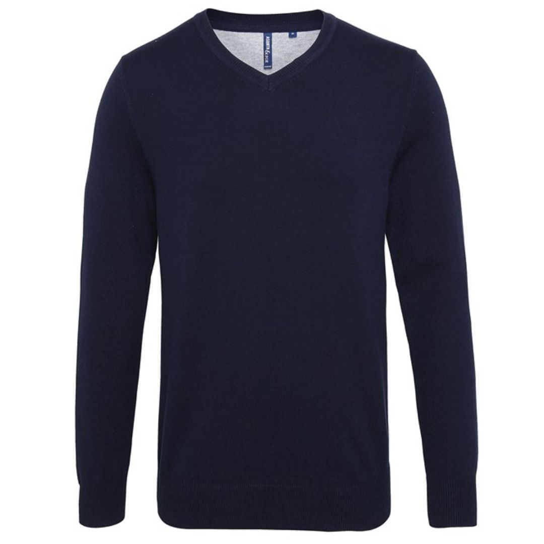 Asquith & Fox Men's Cotton Blend V-Neck Sweater 4 Asquith-Fox-Mens-Cotton-Blend-V-Neck-Sweater-FN