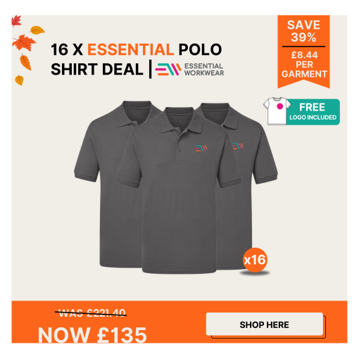 Autumn Deals 22 2023 7 - 16 x Essential Polo Shirt Deal