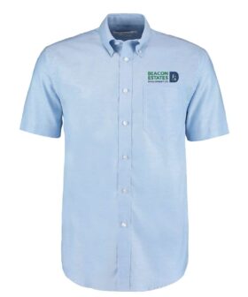 Beacon Estates Short Sleeve Oxford Shirt - Light Blue
