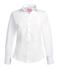 BK151 WHI FRONT - Brook Taverner Palena Poplin Shirt - Ladies