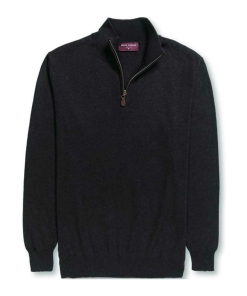 BK555 BLK FRONT - Brook Taverner Dallas Zip Neck Sweater