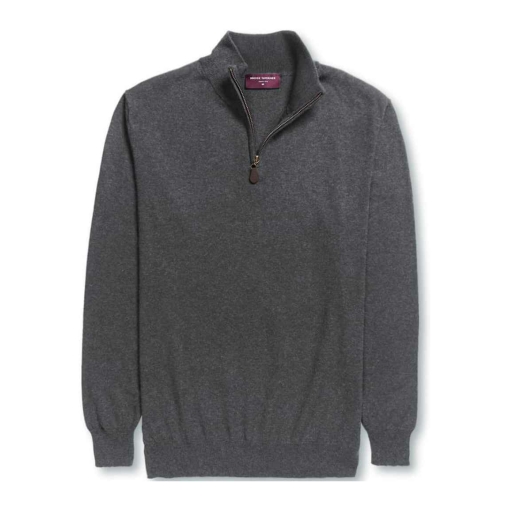 BK555 CHA FRONT - Brook Taverner Dallas Zip Neck Sweater