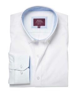 BK586 WHI FRONT - Brook Taverner Lawrence Stretch Oxford Shirt