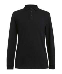 BK615 BLK FRONT - Brook Taverner Frederick Long Sleeve Polo Shirt