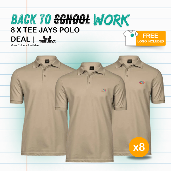 8 x Tee Jays Stretch Polo Shirt Deal 1 tee jays polo shirt deal