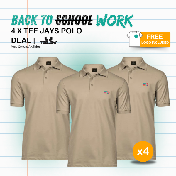 4 x Tee Jays Stretch Polo Shirt Deal 1 tee jays polo shirt deal